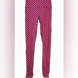 K Deer Pink Leggings with White Hearts
